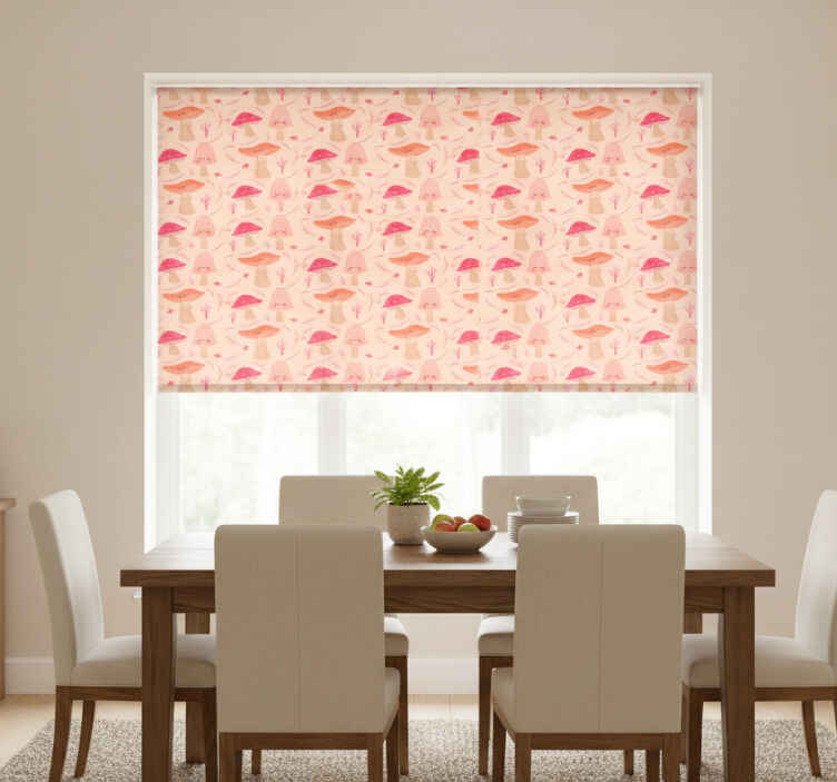 Dining room blind with joyful classic mushrooms - TenStickers