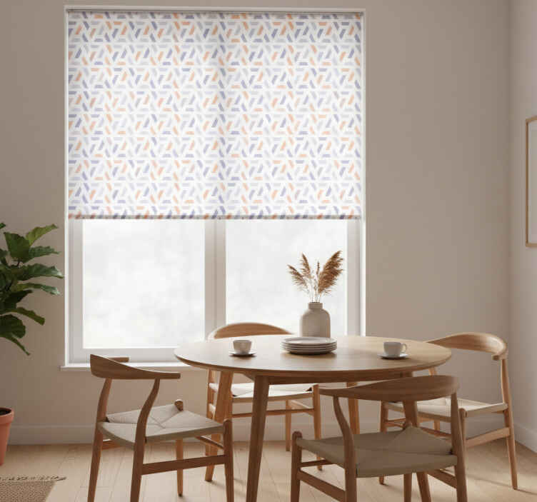 Dining room blind with nordic style geometric lines - TenStickers