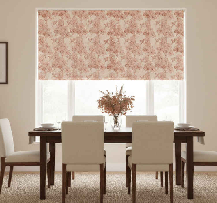 Persiana enrollable para comedor flores 3d vintage - TenVinilo