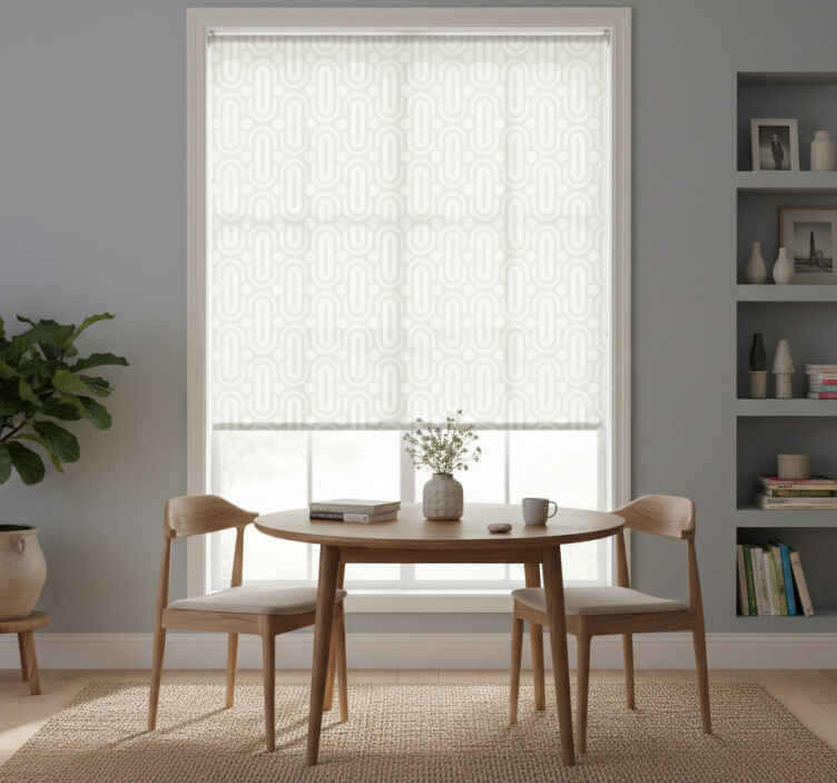 Persiana enrollable para comedor líneas geométricas grises - TenVinilo