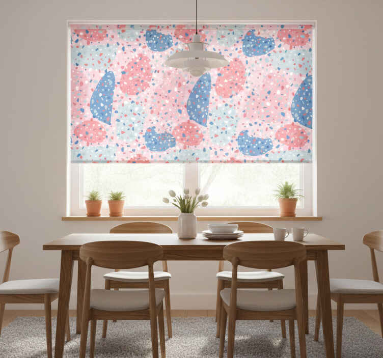 Dining room blind in pink terrazzo design - TenStickers