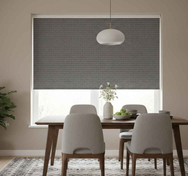 Persiana enrollable para comedor cubos grises 3d - TenVinilo