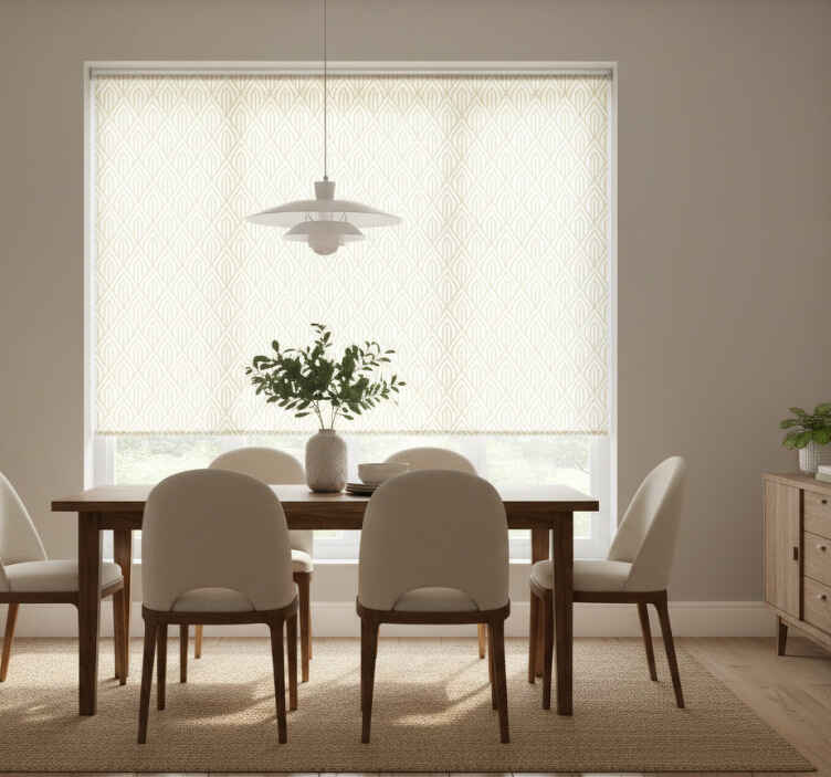 Dining room roller blind modern white design - TenStickers