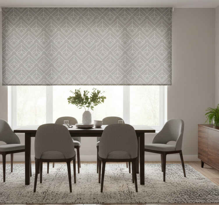 Persiana enrollable para comedor líneas blancas de lujo - TenVinilo