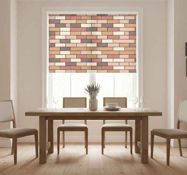 Dining room blind in vintage brown brick pattern - TenStickers
