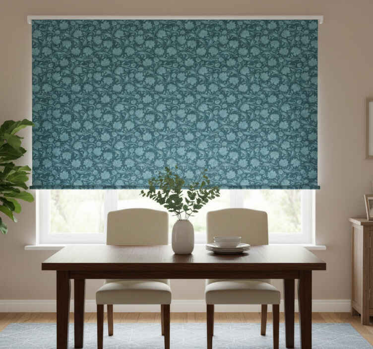 Dining room blind in enchanted garden blue - TenStickers
