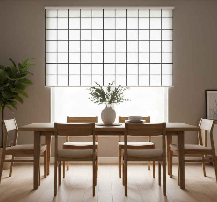 Dining room blind with irregular checkboard pattern - TenStickers