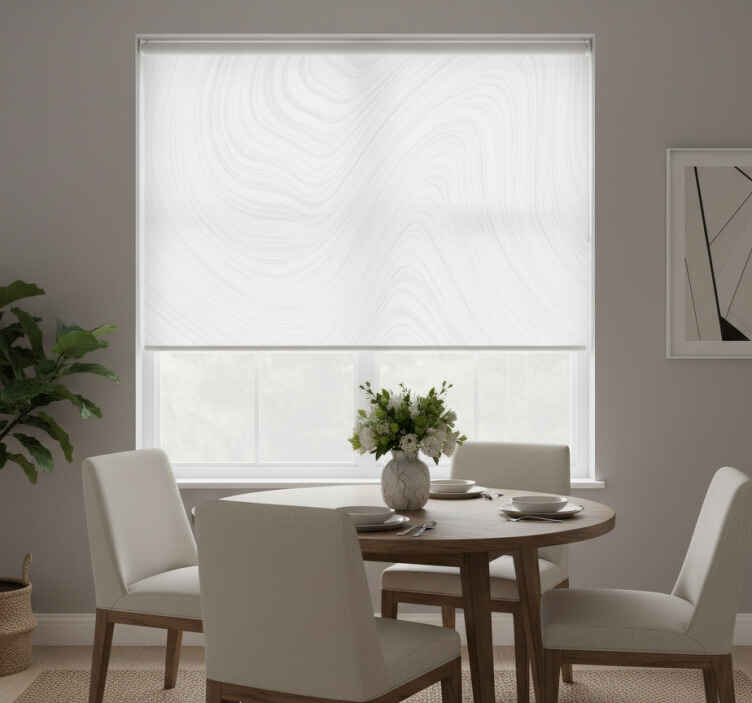 Dining room blind in white marble pattern gray stripes - TenStickers