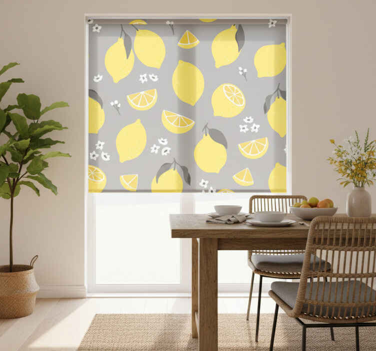 Dining room blind tropical lemon design - TenStickers