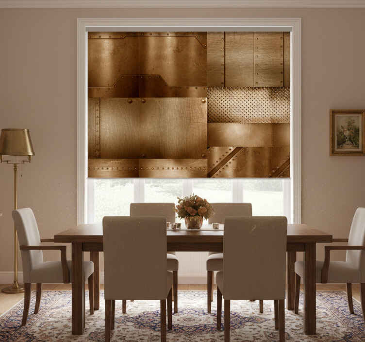 Persiana enrollable para comedor mosaico de latón - TenVinilo