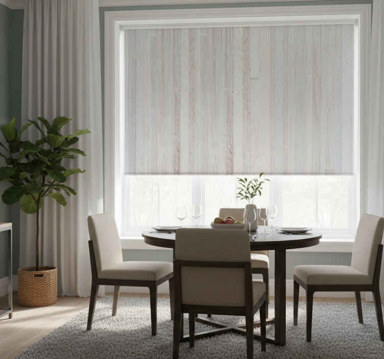 Dining room blind in gray elegant wood pattern - TenStickers