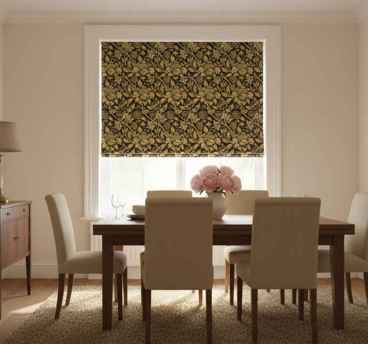 Vintage french floral pattern dining room blind - TenStickers