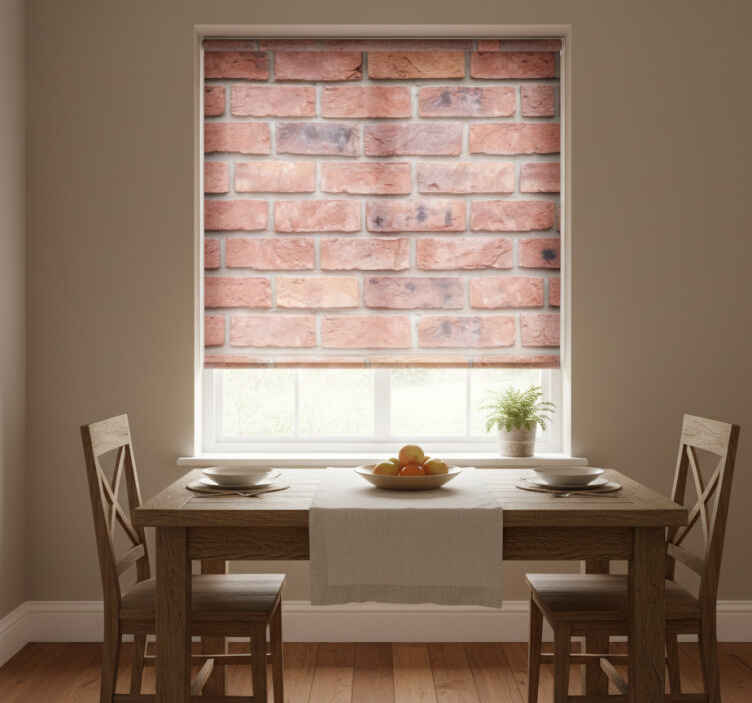 Persiana enrollable para comedor pared de piedra inusual - TenVinilo