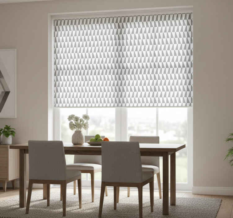 Dining room blind in gray triangles - TenStickers