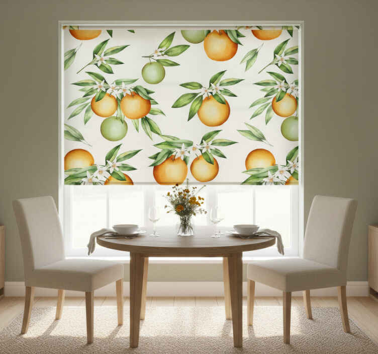 Persiana enrollable para comedor motivo de frutas cítricas - TenVinilo