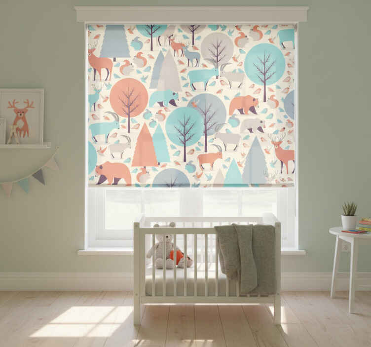 Store enrouleur chambre enfant scène forêt nordique - TenStickers