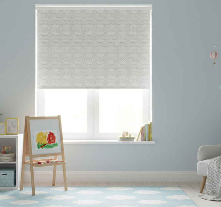 Children room roller blind with paper boats pattern - TenStickers