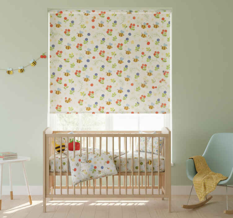 Persiana enrollable infantil jardín de abejas - TenVinilo