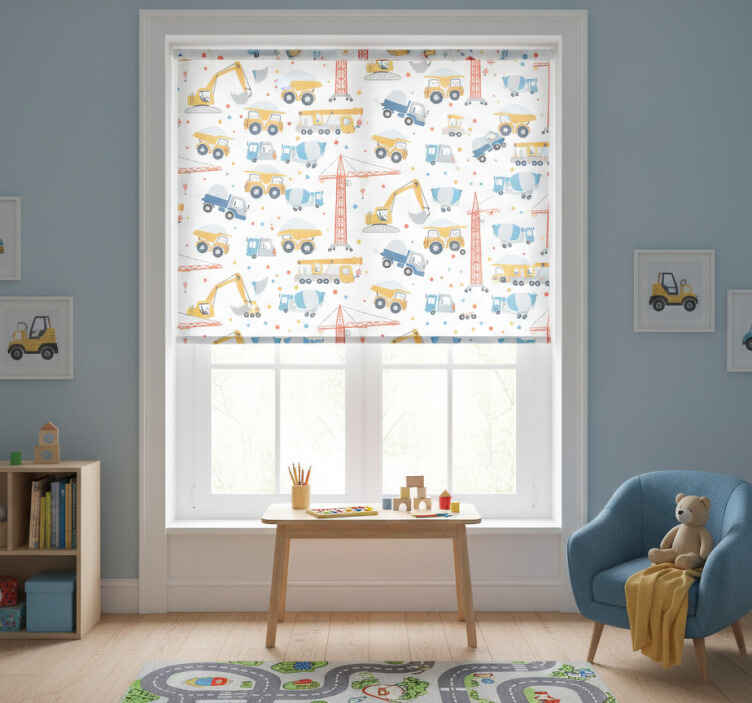 Persiana enrollable infantil motivos de construcción - TenVinilo