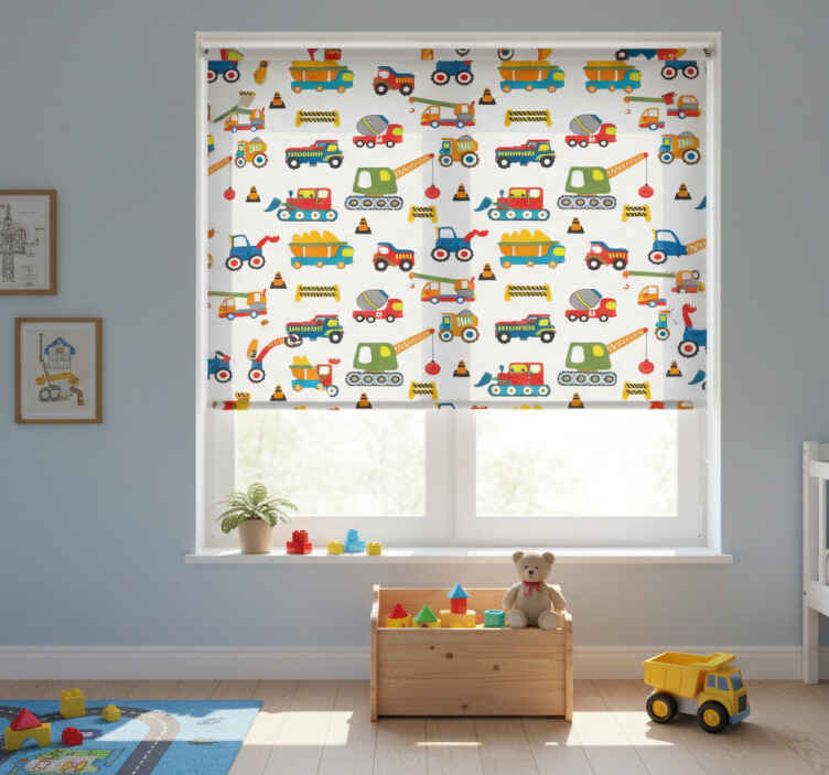 Children room roller blind building joy - TenStickers