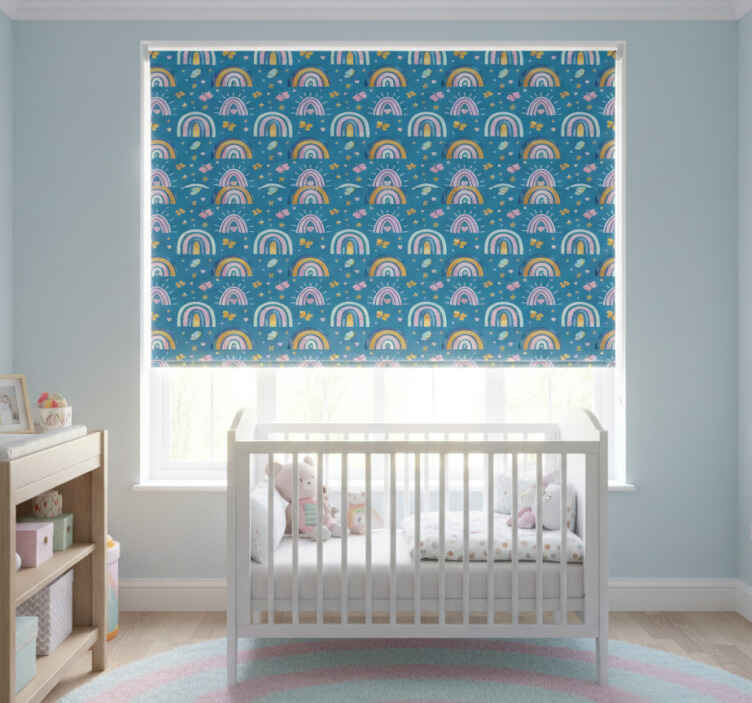 Children room roller blind butterfly rainbow design - TenStickers