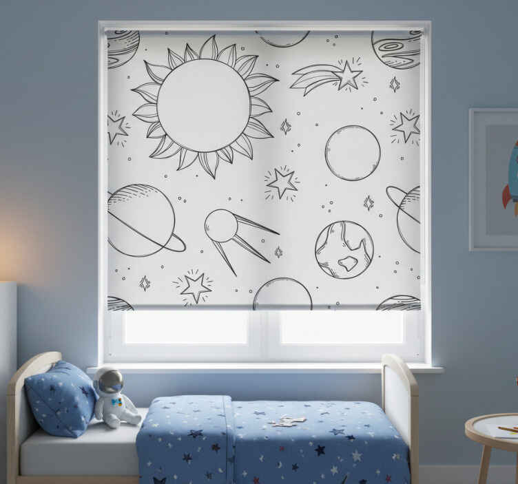 Persiana enrollable infantil dibujo espacial - TenVinilo