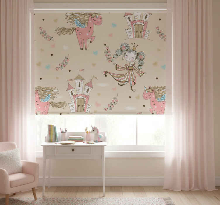 Children room roller blind fairytale unicorns - TenStickers