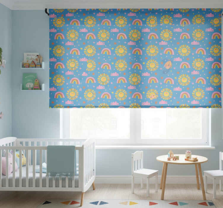 Children room roller blind playful rainbows - TenStickers