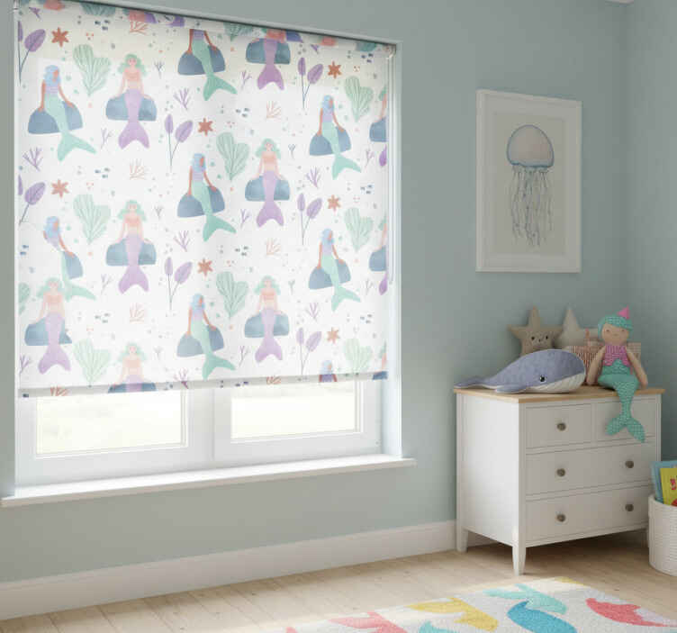 Children room roller blind mermaid fantasy - TenStickers