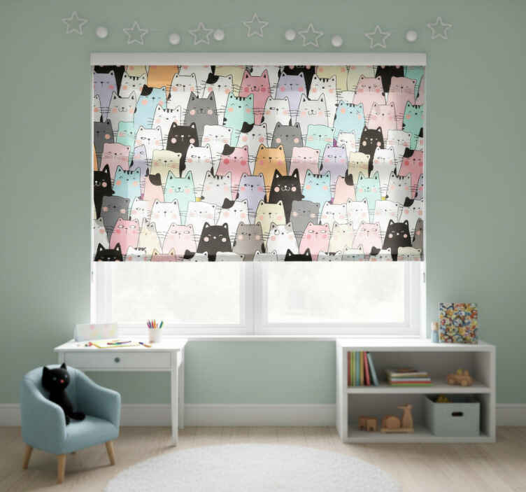 Persiana enrollable infantil gatos - TenVinilo