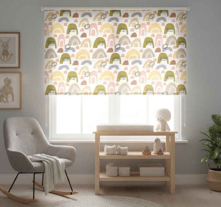 Children room roller blind nordic rainbow pattern - TenStickers