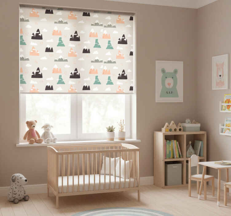 Store enrouleur chambre enfant motif montagnes - TenStickers