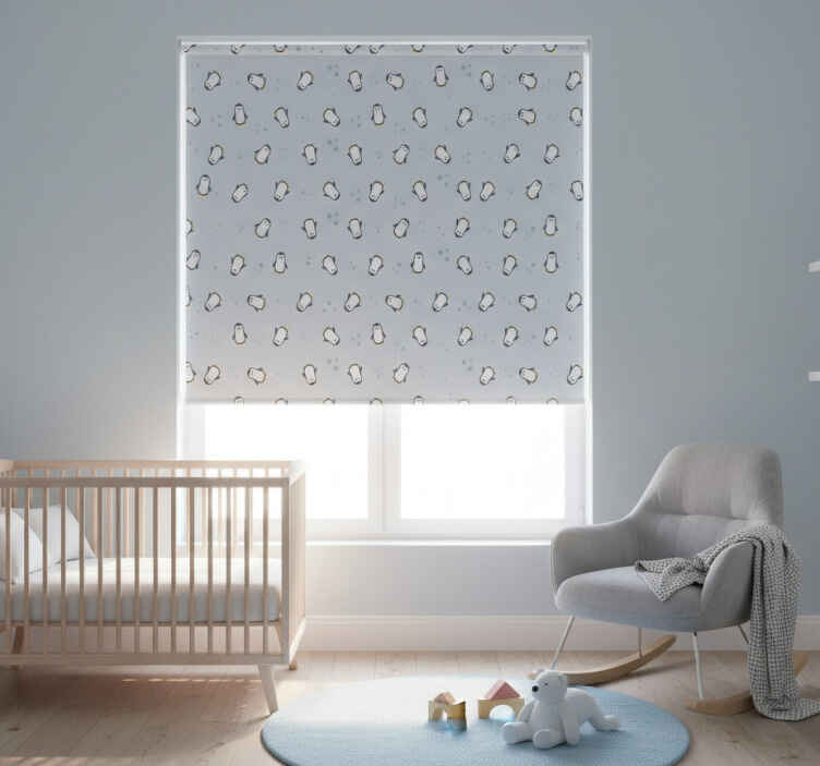 Children room roller blind seamless penguin pattern - TenStickers
