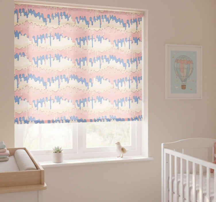 Persiana enrollable infantil goteo de pintura pastel - TenVinilo