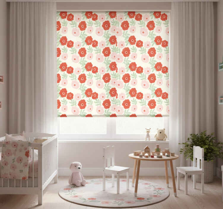 Children room roller blind anemone flower design - TenStickers