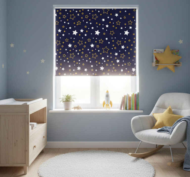 Persiana enrollable infantil cielo nocturno estrellado - TenVinilo