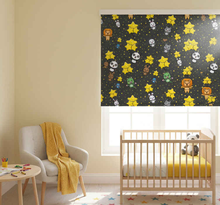 Children room roller blind cute animals on balloons - TenStickers