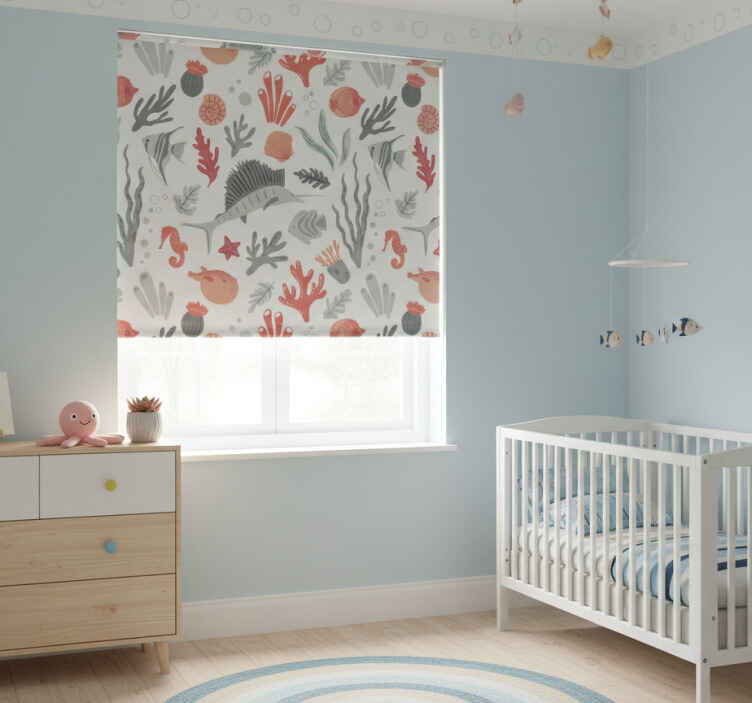 Children room roller blind with marine life design - TenStickers