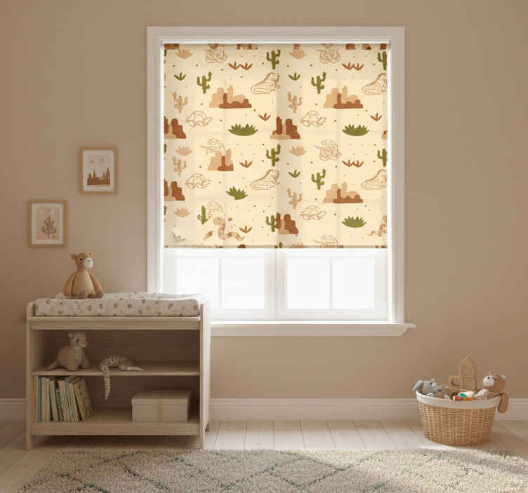 Children room roller blind wild animals in the desert - TenStickers