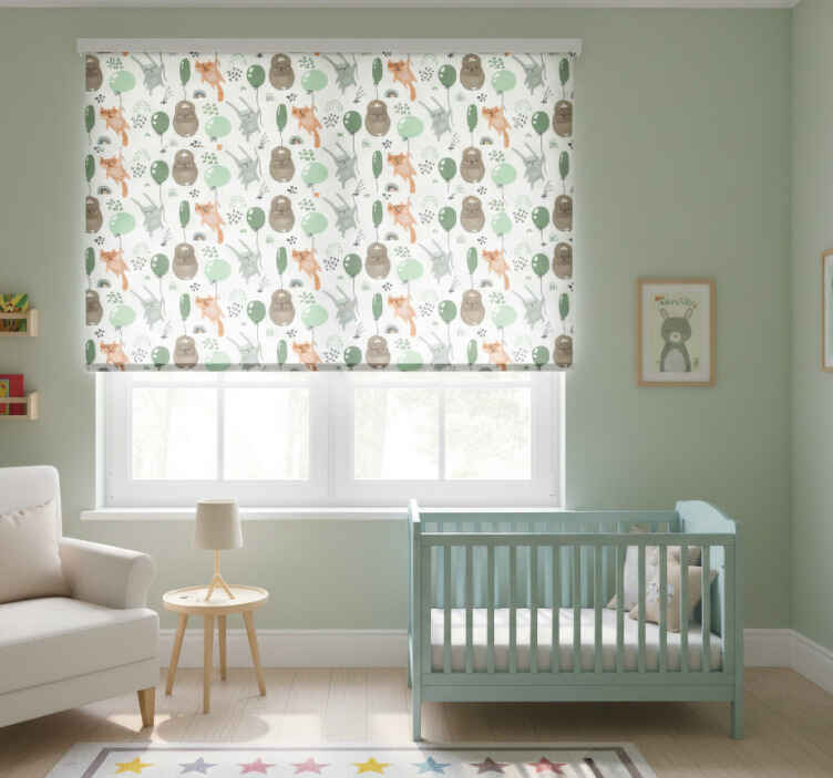 Children room roller blind squirrel bear cute rabbit - TenStickers