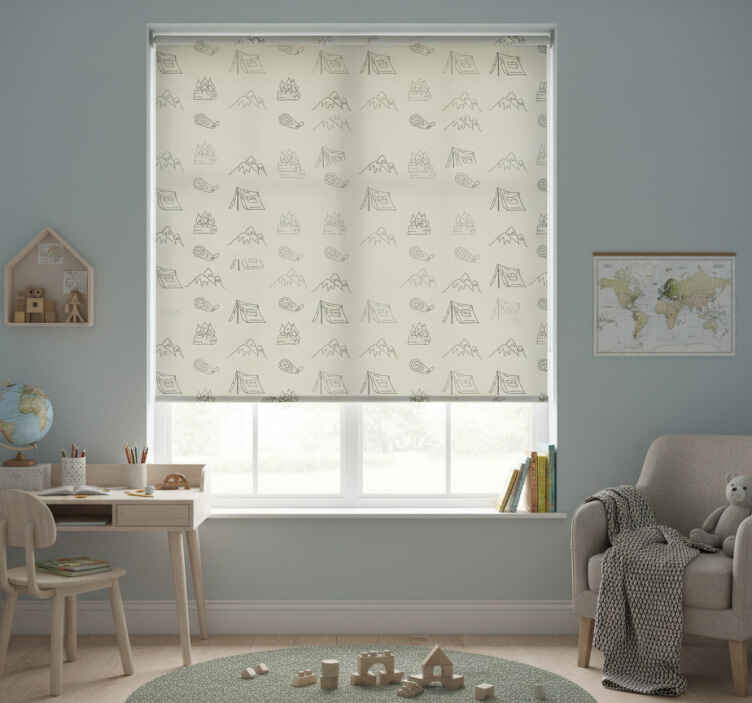 Store enrouleur chambre enfant dessins camping - TenStickers