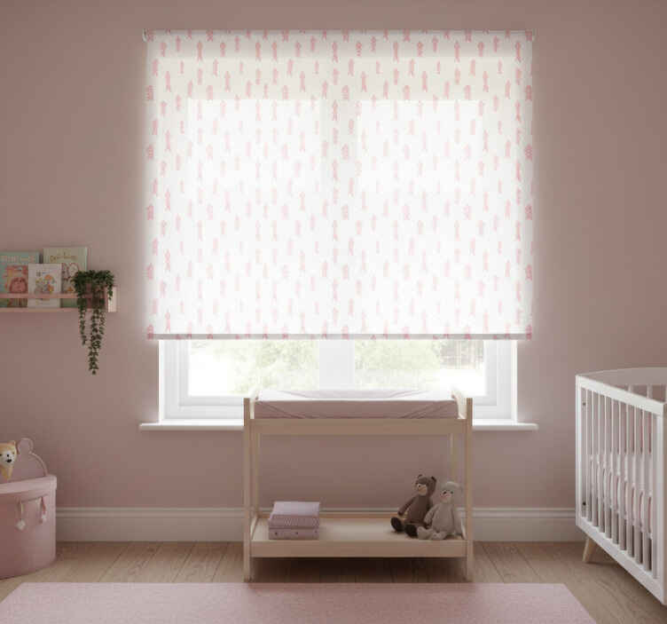 Children room roller blind with pink arrows on white - TenStickers