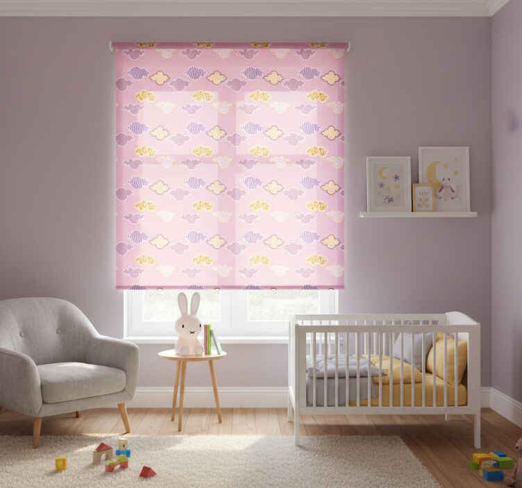 Children room roller blind pink cloud design - TenStickers
