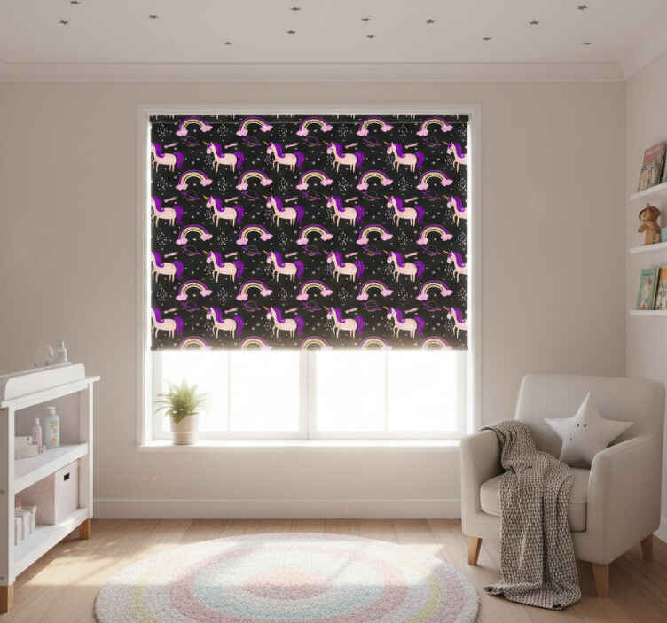 Artistic unicorns children room roller blind - TenStickers
