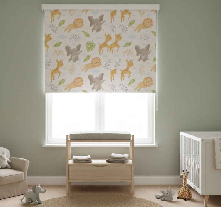Children room roller blind nordic minimalist safari - TenStickers