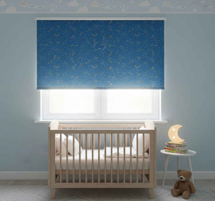Persiana enrollable infantil gráfico de constelaciones - TenVinilo
