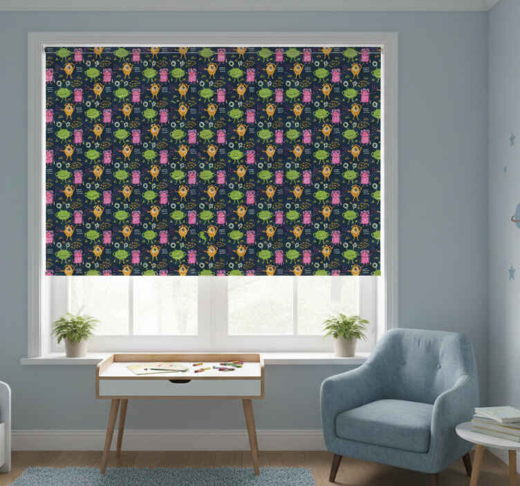 Children room roller blind with funny colorful aliens - TenStickers