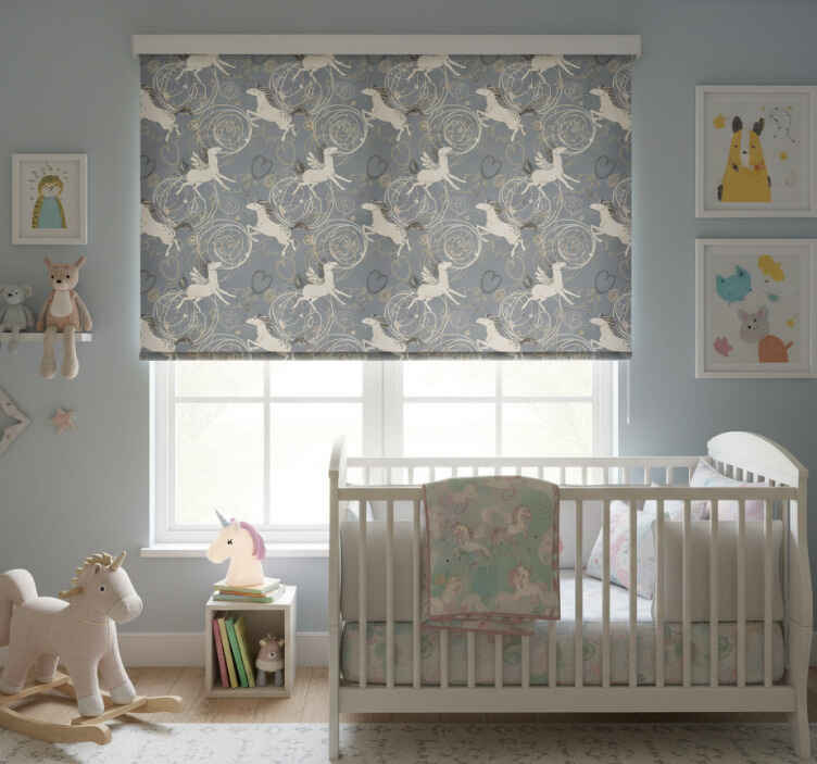 Persiana enrollable infantil unicornios saltarines - TenVinilo