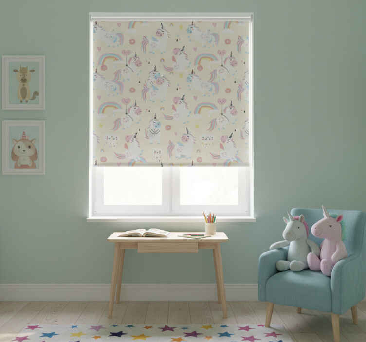 Persiana enrollable infantil unicornios de fantasía - TenVinilo