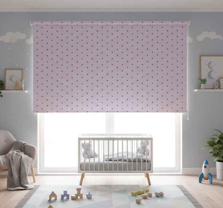 Children room roller blind gray minimalist stars - TenStickers